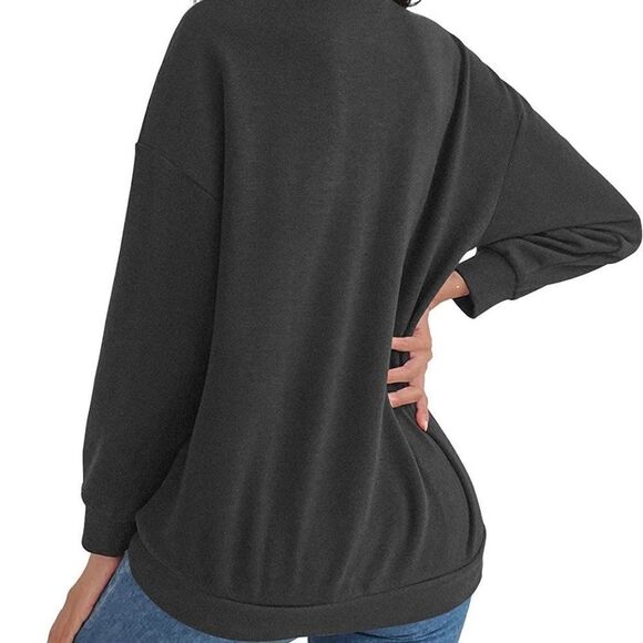 Fleece Pullover Women Quarter Zip Casual 1/4 Zip Sweatshirts for Women Warm Coat - Picture 3 of 5